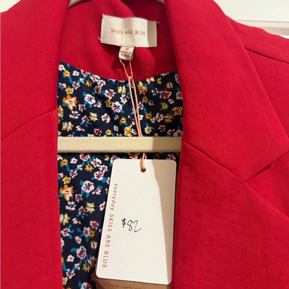 NWT Skies Are Blue Red Women's Blazer - Picture 2 of 2